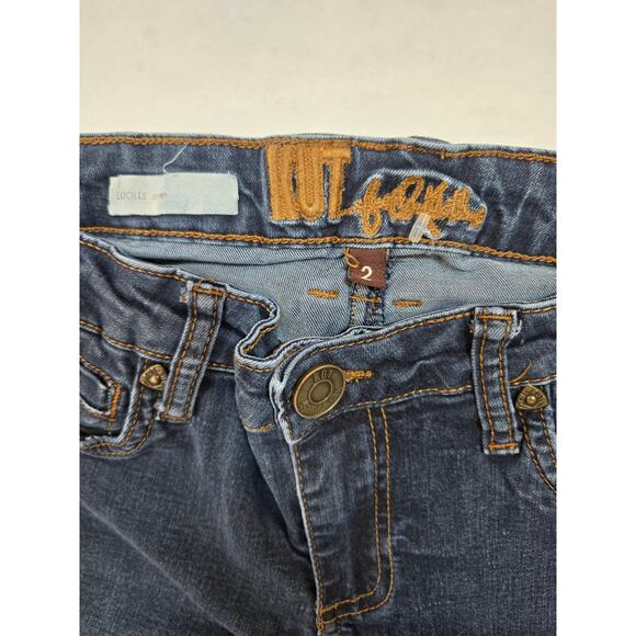 Kut from the Kloth Jeans Size 2 Lucille Skinny Dark Wash Women's Blue Denim - Picture 2 of 6